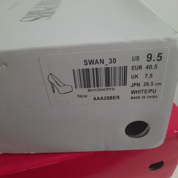 Leather white platform stiletto - Picture 6 of 7